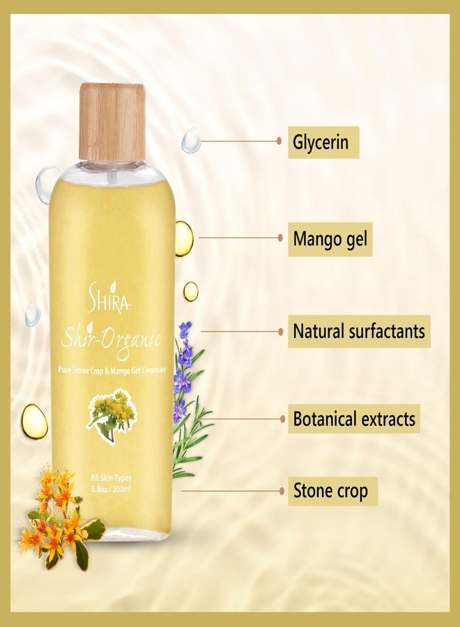 Shira Shir Organic Stone Crop & Mango Gel Cleanser 200ml - Hydrating Face Wash for Smooth, Refreshed Skin, Natural Ingredients, Gentle Daily Cleanser for All Skin Types, Organic Skin Care - Image 2